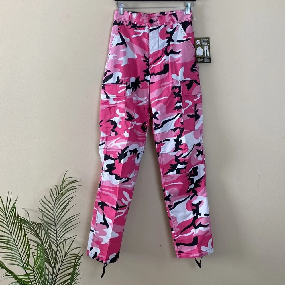 Rothco Military Sky Blue Camo High Rise Adjustable Waist Cargo Jogger Sweatpants - Picture 13 of 14